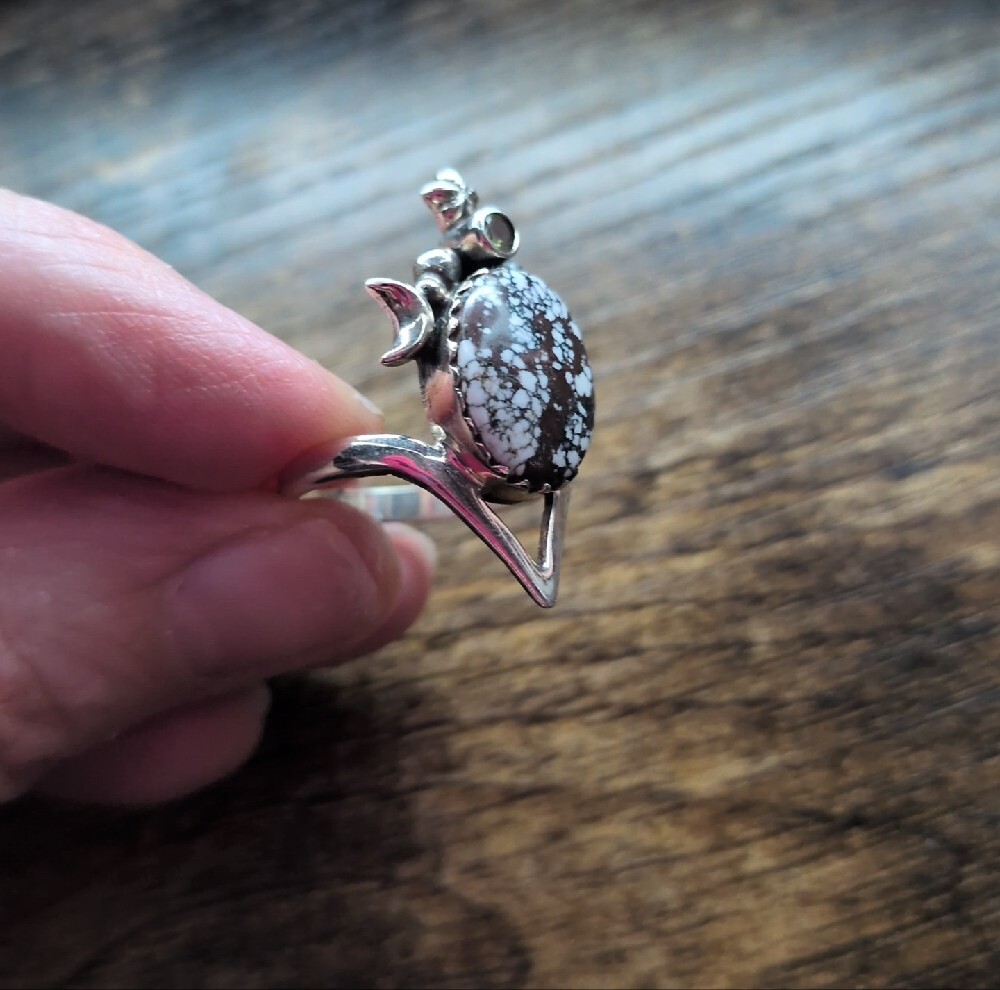 Silver Wild Horse Jasper Stone Ring - Picture 2 of 14